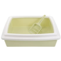 RENACLIPY Cat Litter Box Set with Detachable High Fences, Plastic Pet Toilet for Easy Cleaning and Hygiene