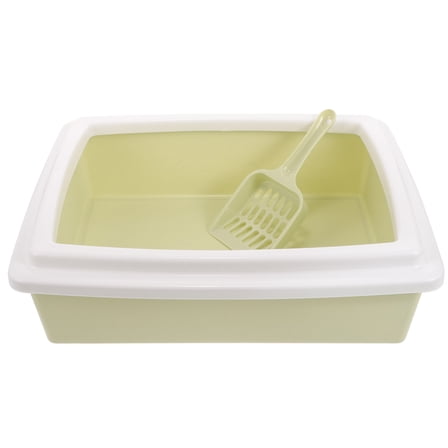 RENACLIPY Cat Litter Box Set with Detachable High Fences, Plastic Pet Toilet for Easy Cleaning and Hygiene