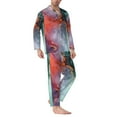 thumbnail image 2 of Disketp Colorful Abstract Waves for Pajamas Set Long Sleeve Sleepwear Mens Button Down Nightwear Pj Sets-XX-Large, 2 of 7