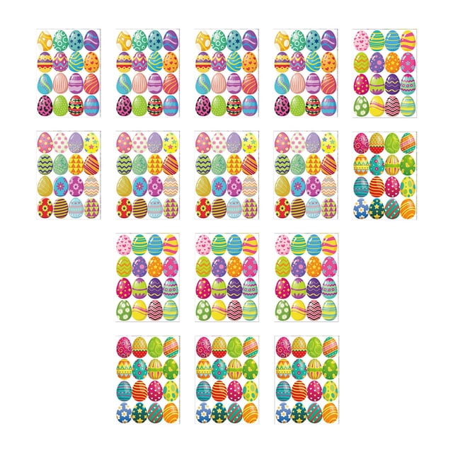 Pegatinas de huevos de Pascua para niños, 16 hojas para recuerdos de fiesta, álbumes de recortes, tarjetas, caja de regalo para hornear