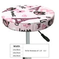 thumbnail image 2 of Butterfly Tower pink Round Bar Stool Seat Covers, Elastic Round Chair Cover Stool Seat Slipcover Bar Stool Cushions Round Pad for 12-14 inch, 2 of 5