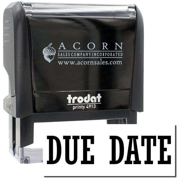 Large Self-Inking Due Date Stamp, Trodat Printy 4913, Press and Print Stamping, Impression Size 7/8" x 2-1/4", Up to 10,000 Impressions - Black Ink