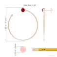 thumbnail image 2 of ANGARA Natural Bezel-Set Round Ruby Front-to-Back Flex Hoop Earrings in 14K Rose Gold for Women (Size-4.1mm) | July Birthstone, Birthday, Anniversary, Jewelry Gift for Women | Natural Ruby Earrings, 2 of 7