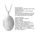 thumbnail image 7 of UDIYO Unisex Fashion Silver Plated Alloy Carving Locket Pendant Chain Necklace Jewelry, 7 of 7