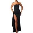 thumbnail image 1 of Vestido de Longitud de Rodilla, Color Sólido Estampado en Caliente Perspectiva Envoltura de Ropa Interior para el Pecho Y el Abdomen, 1 of 7