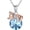 03-Mar-Aquamarine, variant on July Ruby Birthstone Fox Pendant Necklace for Women, 925 Sterling Silver Red Birthday Jewelry Gifts