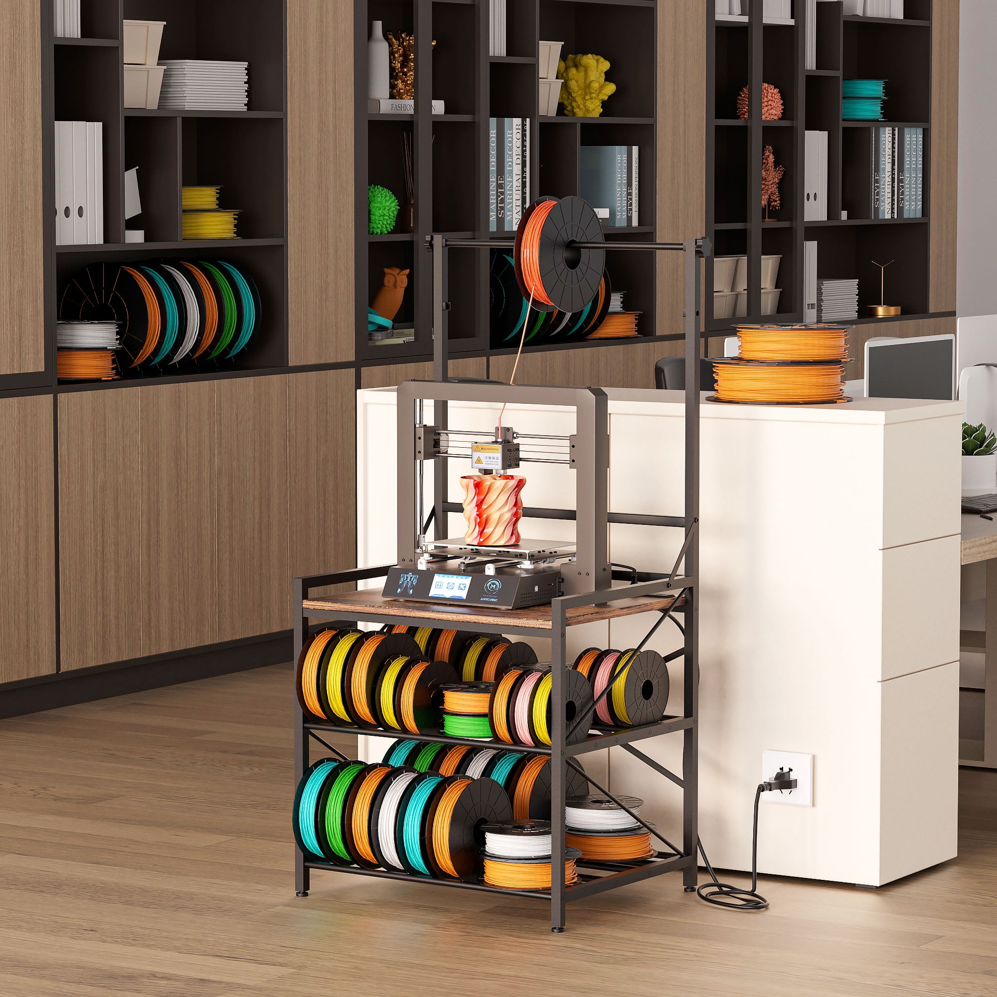 3D Printer Stand,3D Printer Filament Storage,3D Printer Table Heavy 3D Printer Desk Spool PLA,ABS,PETG for Garage Office Workshop Home Workshop