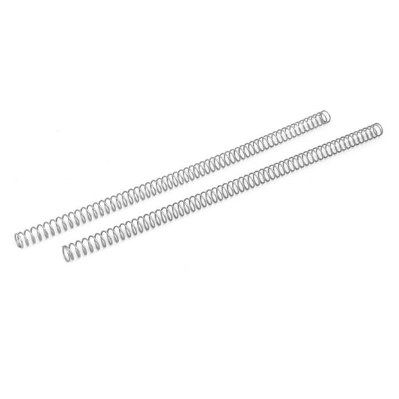 1.2mmx12mmx305mm 304 Stainless Steel Compression Springs Silver Tone 2pcs