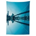 thumbnail image 3 of Ambesonne New York Tablecloth Rectangular Table Cover, Monochrome American, 52"x70", Blue White, 3 of 4