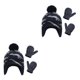 thumbnail image 2 of sweethay Gorro Conjunto de guantes Diseño de orejeras Gorros para niños con patrones de dinosaurios Dibujos animados con elasticidad gris azulado S 1-2 ans 2Conjunto, 2 of 6