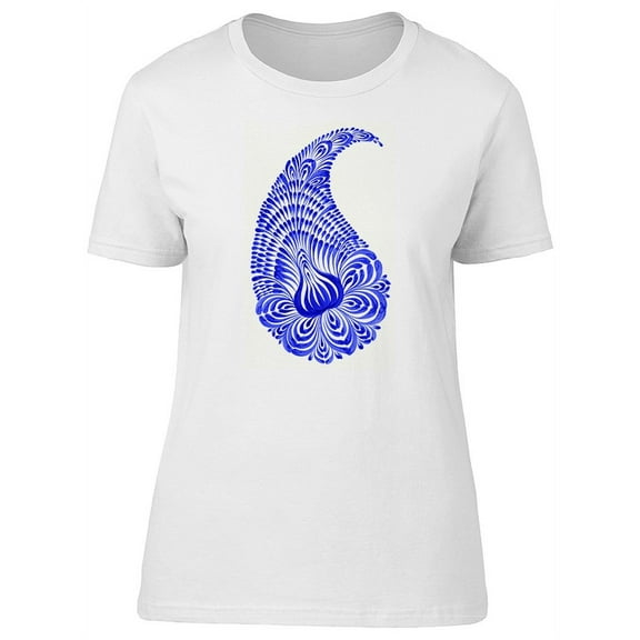 Decorative Indigo Floral Paisley Tee Women's -Image by Shutterstock