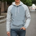 thumbnail image 1 of MHFRRA Sudadera con Capucha de Moda para Hombre, Informal, Ajustada, con Diseño de Bloques de Color para Uso Diario En Invierno, Cómoda y Ligera Azul, 1 of 3