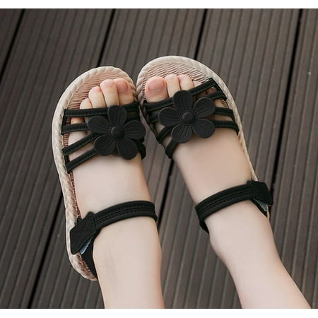 

Amuver Breathable Summer Little Girls Sandals Toddlers Sweet Style Flower Decoration Soft Sole Non-slip Beach Princess Shoes
