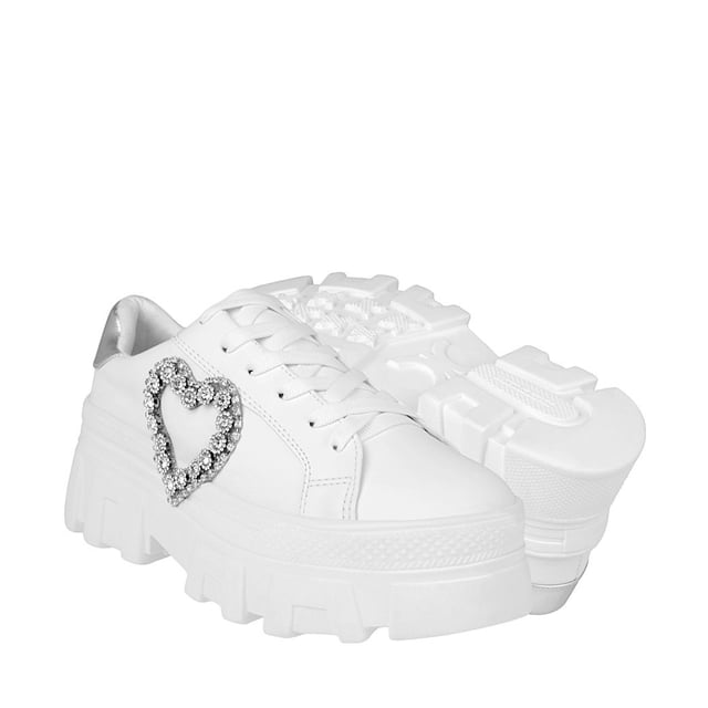 TENIS CASUALES DAMA STYLO 9438 SIMIPIEL BLANCO
