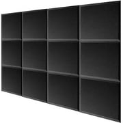 12 Pack Acoustic Studio Soundproofing Foam Bevel Tiles 12" X 12" X 1"