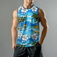thumbnail image 2 of Men's Tropical Beach Tank Top Sleeveless Hawaiian Floral Print Lightweight Summer Casual Wear For Gym And Beach, 2 of 4