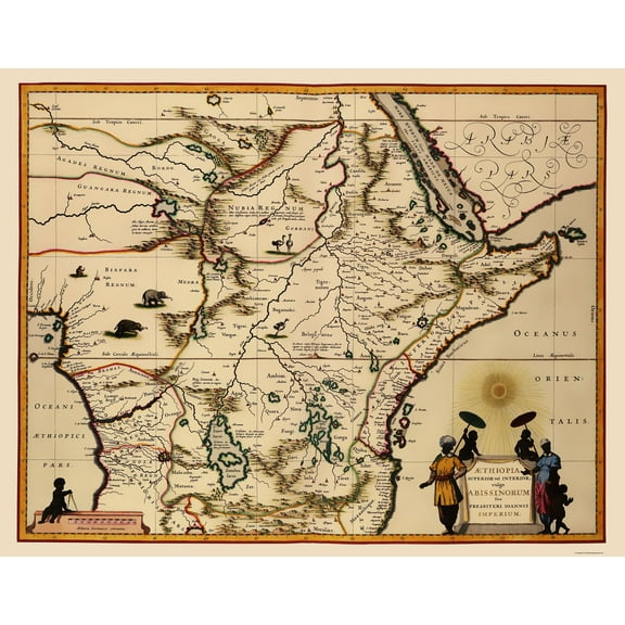 Historic Map - Africa Eastern - Blaeu 1635 - Vintage Wall Art