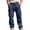 Navy #12, variant on WULMLEO Men's Cargo Sweatpants Drawstring Joggers Relaxed Fit Stretch Linen Cotton Casual Pants with Pockets Navy L