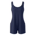 thumbnail image 3 of JFGHDG Women's Casual Rompers Loose Overalls One Piece Sleeveless Short Pant Jumpsuits With Pockets Navy S, 3 of 8