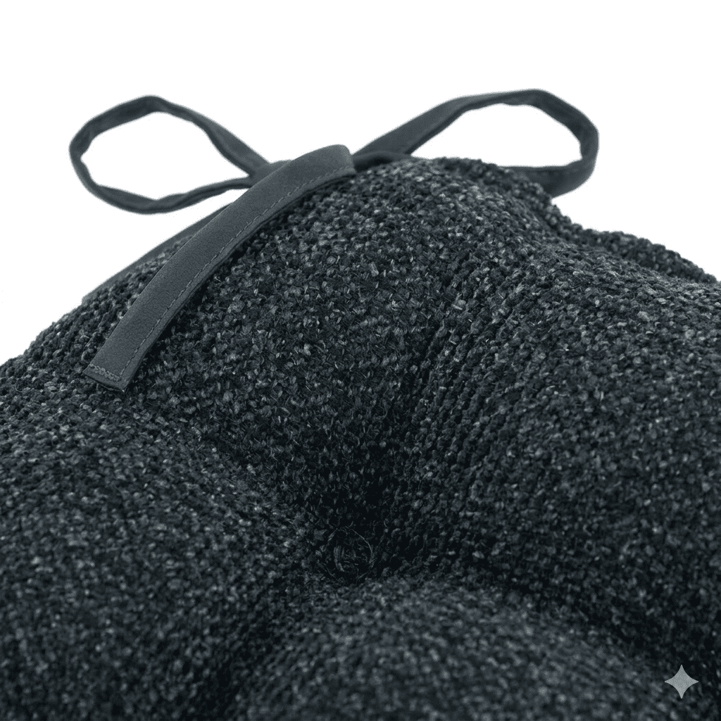 Klear Vu CloudFill Chair Cushions with Ties for Kitchen, Dining Chairs, Set of 2, Simone Charcoal