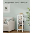 thumbnail image 3 of SONGMICS Bamboo Storage Shelf, 4-Tier Shelving Unit, Multifunctional, in The Entryway, Bathroom, Living Room, Balcony, Kitchen, 13 x 13 x 38.6 Inches, Cloud White, 3 of 5