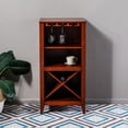 thumbnail image 3 of LuxenHome Walnut Finish Wine Storage Cabinet, 3 of 11