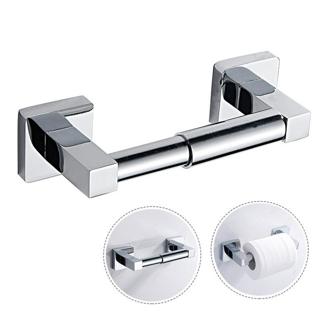 Wall Mount Toilet Paper Holder Spring-Loaded Toilet Tissue Holder Chrome-Plated Stainless Steel Toilet Paper Holder/Roller Toilet Paper Holder Wall Mount Bathroom Tissue Paper Roll Holder