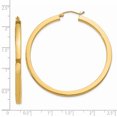 thumbnail image 4 of Boucles d'Oreilles Créoles Carrées en Or Jaune 14k 3mm Tube Rond, 4 of 8