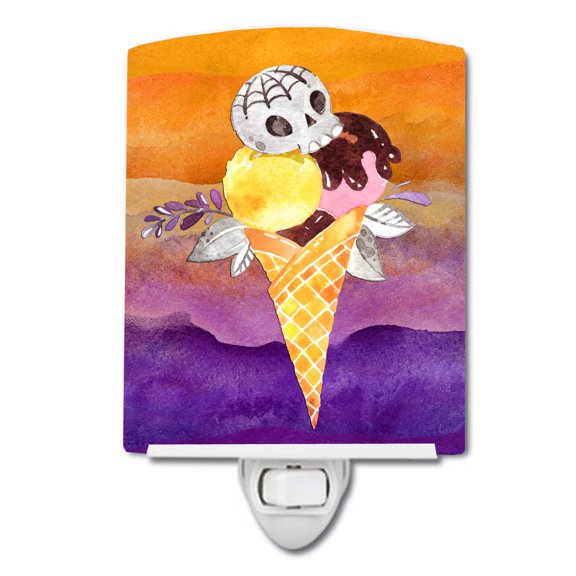 Halloween Sweets Ice Cream Skull Ceramic Night Light