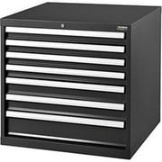 Global Industries  Modular Drawer Cabinet, 7 Drawers with Lock Without Dividers, 30 x 27 x 29.5 in. - Black