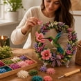 thumbnail image 3 of DIY Christmas Knitting Craft Kit 20cm Knitted Tree Ornament Set Creative Yarn Needlework Project for Adult Hobbyists Cozy Holiday Room Decoration, 3 of 5