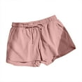 thumbnail image 2 of Loopsun Plus Size Womens Shorts, Summer Shorts for Women, Women's High Waist Drawstring Sports Loose Casual Wide Leg Shorts Pink L, 2 of 5
