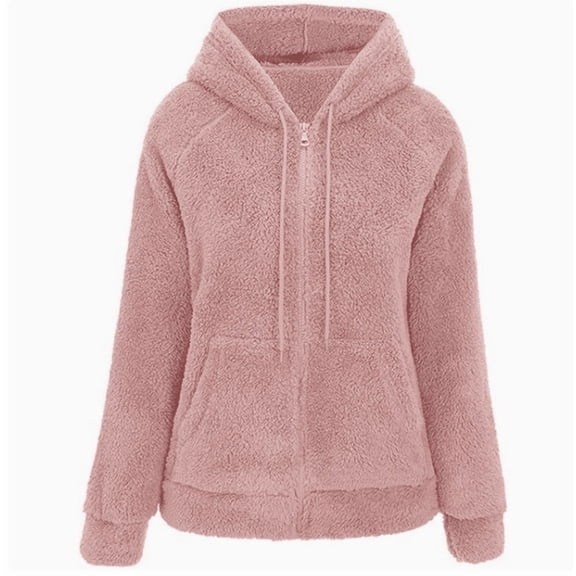 Women Faux Fur Fleece Lightweight Short Jacket Hooded Spring Fall Transitional Fashion, Cute Thin Coat