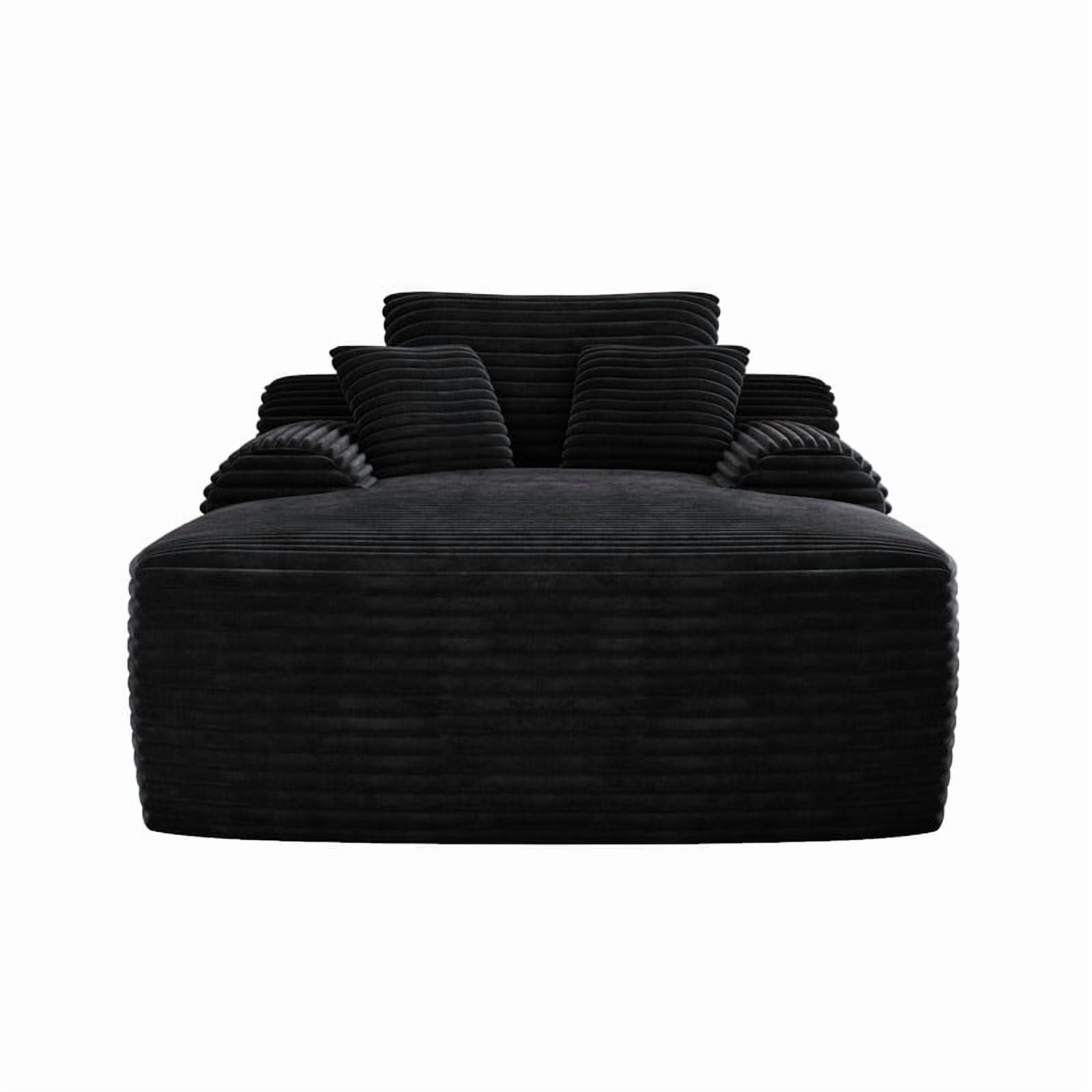 Oversized Boneless Chaise Lounge Chair Indoor, Cloud Plush Reading Chair Deep Seat Sofa Couch Bed with 3 Pillows for Living Room, No Assembly Required
