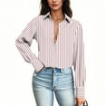 thumbnail image 4 of Heisall Womens Blouses Solid Color Lapel Collar Long Sleeve Button Front Puff Sleeve Shirts, 4 of 7