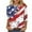 Red, variant on Raeneomay 3/4 Length Sleeve Womens Tops Independence Day Fashion Printed Round Neck T-Shirt Top