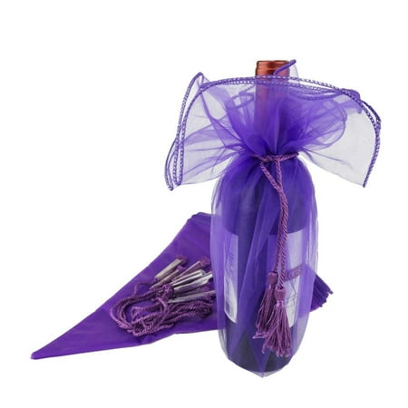 

Organza Wine Bottle Bags with Tassel Cord 28-Inch 6-Piece