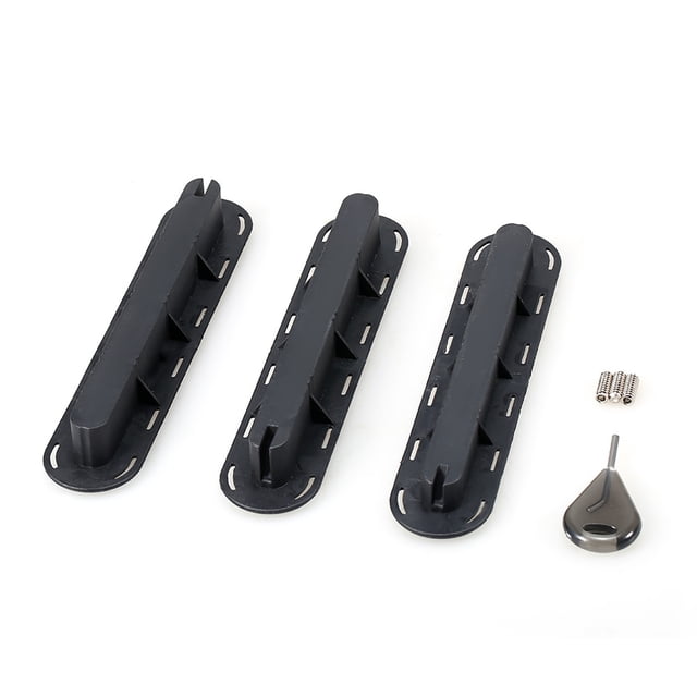 Graflsoa Black Surfboard Fin Box Set with 3 Future Tri Fin Plugs, 12mm Screws, and Durable Nylon Construction