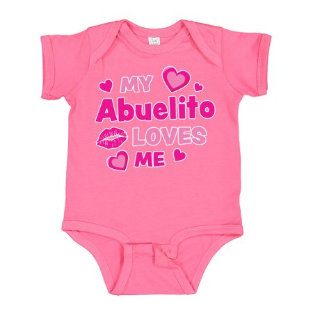 

Inktastic Valentine s Day My Abuelito Loves Me Hearts and Lips Gift Baby Boy or Baby Girl Bodysuit