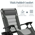 thumbnail image 4 of Best Choice Products Oversized Padded Zero Gravity Chair, Folding Outdoor Patio Recliner w/ Side Tray - Gray/Light Gray, 4 of 7
