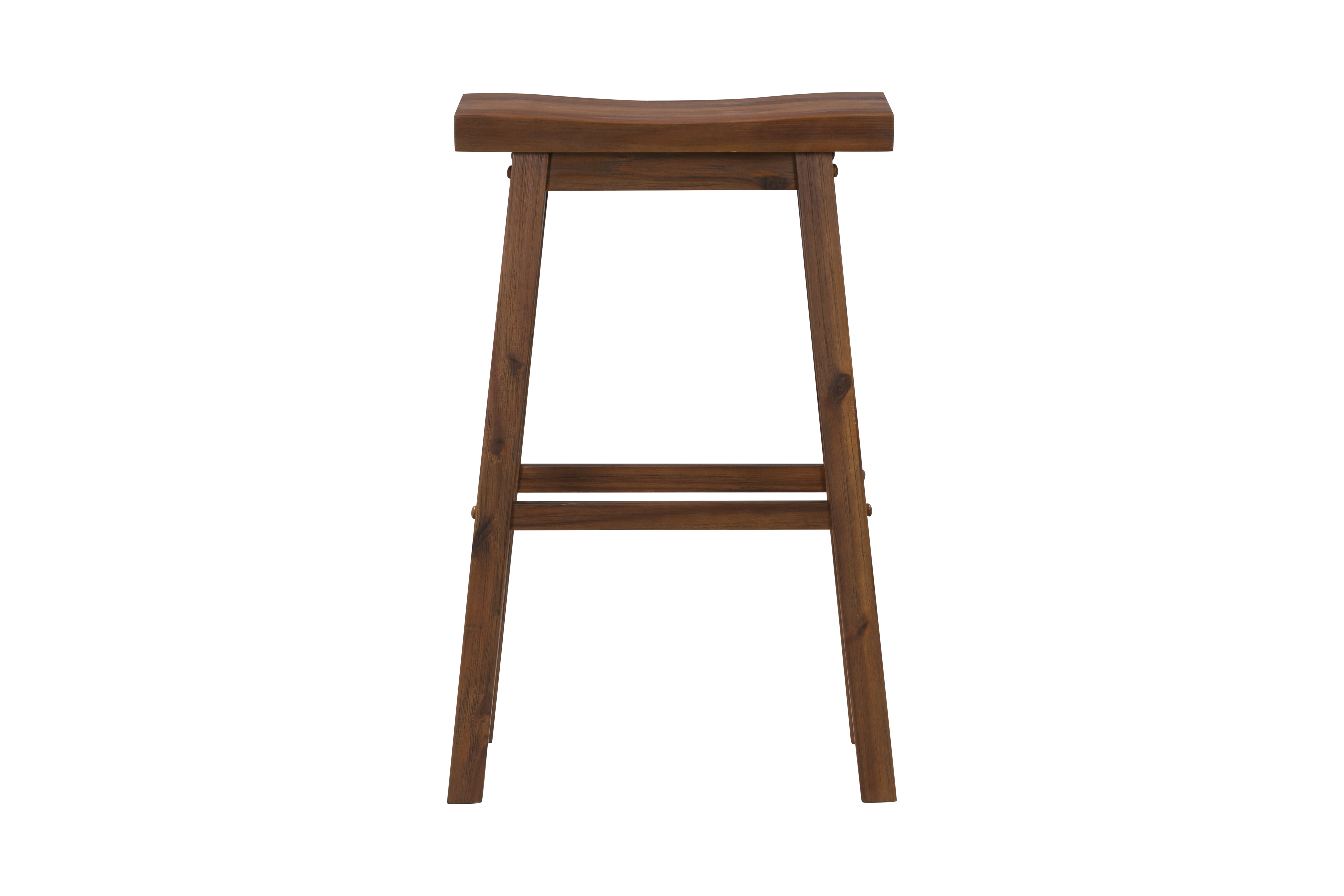 Boraam Sonoma Bar Height Backless Wood Kitchen Saddle Barstool - Chestnut Wire-Brush - Set of 2
