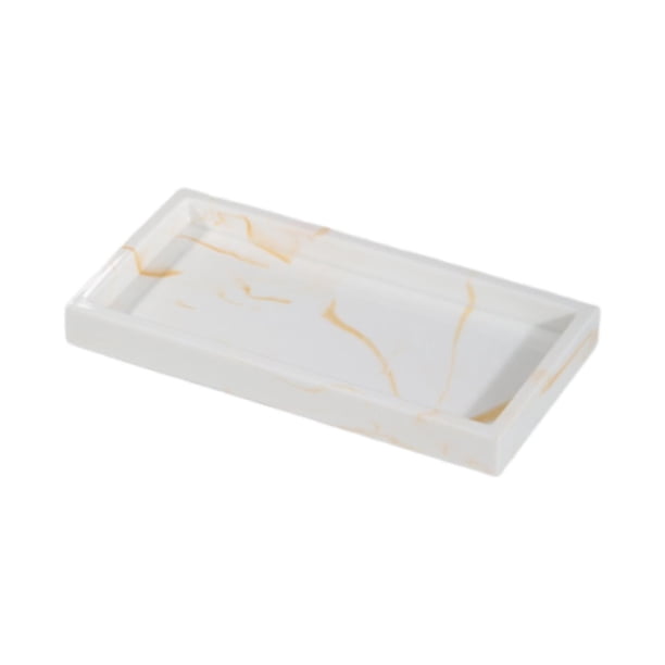 Bandeja de tocador de baño Organizador de encimera Accesorios de baño Antideslizante Compacto dorado