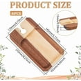 thumbnail image 3 of 4Pcs Wine Appetizer Plates Wood Cocktail Plate with Glass Holder Camel Cheese Board with Wine Holder for Family Gatherings Picnic Parties 8.26"x4.72"x0.59" Camel, 3 of 5