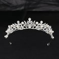 thumbnail image 2 of Zhuge Tiara de boda para novia, diadema de princesa, corona de novia, joyería para el cabello con diamantes de imitación de cristal, decoración para novia, cumpleaños, graduación, boda (plateada), 2 of 5