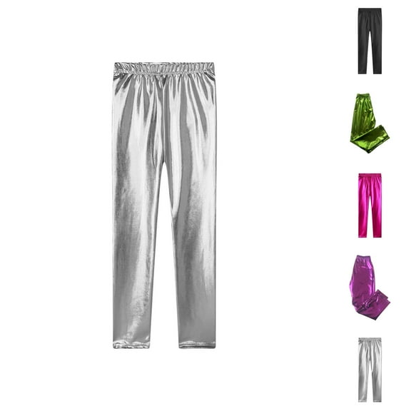 Girls' Fashion Pant for Girls Girls Metallic Leggings For Toddlers And Kids Stretchy Comfortable Everyday Casual Pants For Spring And Summer Outfits