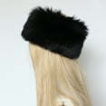 thumbnail image 2 of QSAWXQZ Women's Faux Fur Headband Winter Ear Warmer Thick Fluffy Hat Black Free Size, 2 of 5