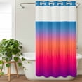 thumbnail image 3 of Blue Purple Orange No Hook Shower Curtain Waterproof, Bathroom Curtains with Snap in Liners and See Through Top Window, Modern Ombre Abstract Art Hotel Style Bathtub Curtains Shower 36"Wx72"L, 3 of 8
