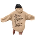thumbnail image 4 of TINZ Sweat à Capuche Imprimé Lettre pour Femmes, Manches Longues, avec Poches, Décontracté, Fermeture Éclair devant, 4 of 4