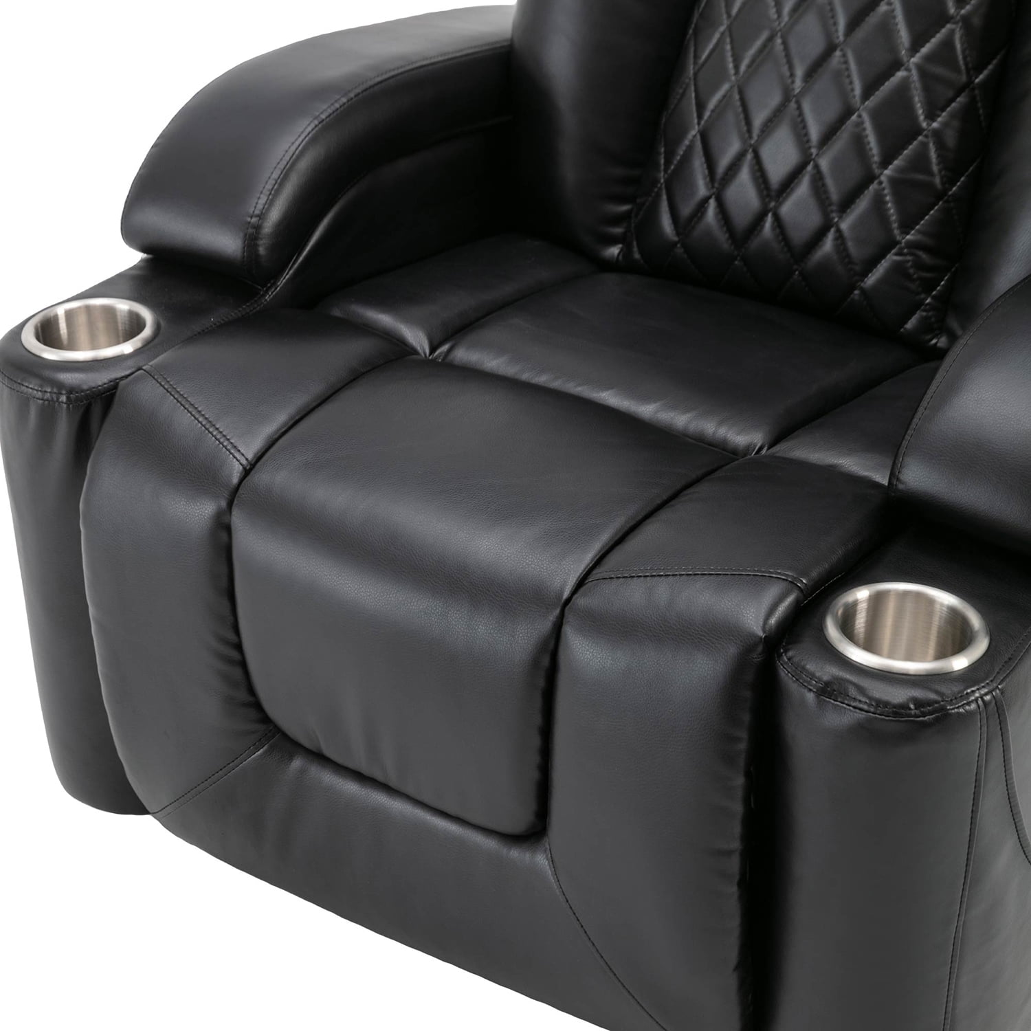 Kadyn Power Motion Recliner, Power Lift Chair with USB Charge Port and Cup Holder, PU Lounge Chair for Living Room, Black Kadyn Power Motion Recliner, Power Lift Chair with USB Charge Port and Cup Holder, PU Lounge Chair for Living Room, Black