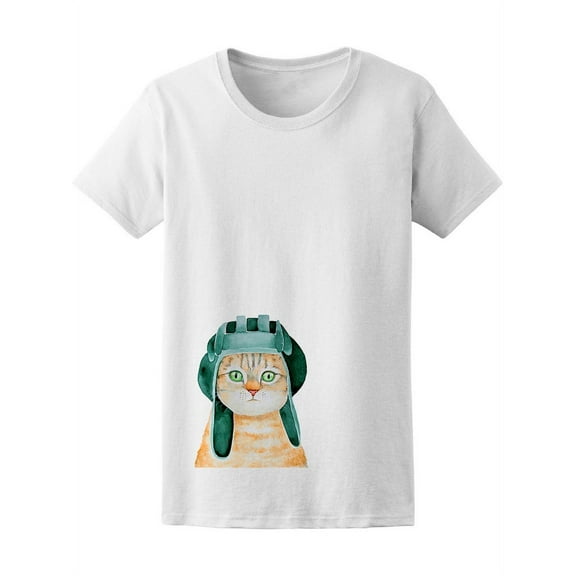 Red Kitten Military Camouflage T-Shirt Women -Image by Shutterstock, Female Large